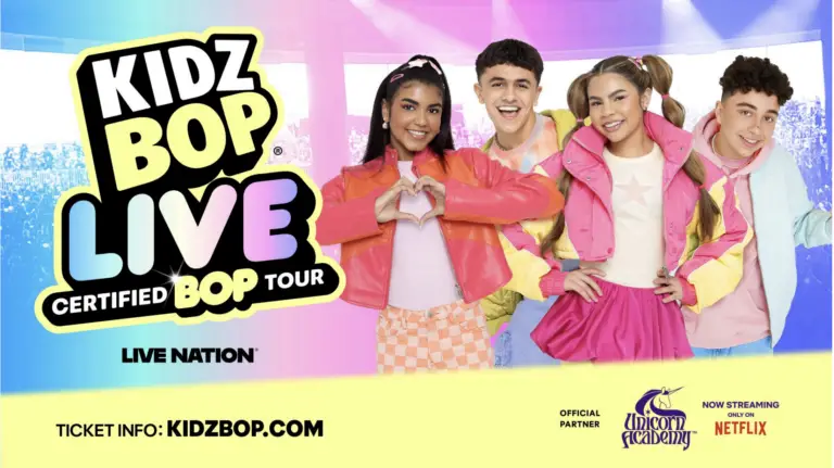 Official poster for Kidz Bop LIVE Certified BOP Tour 2025. 